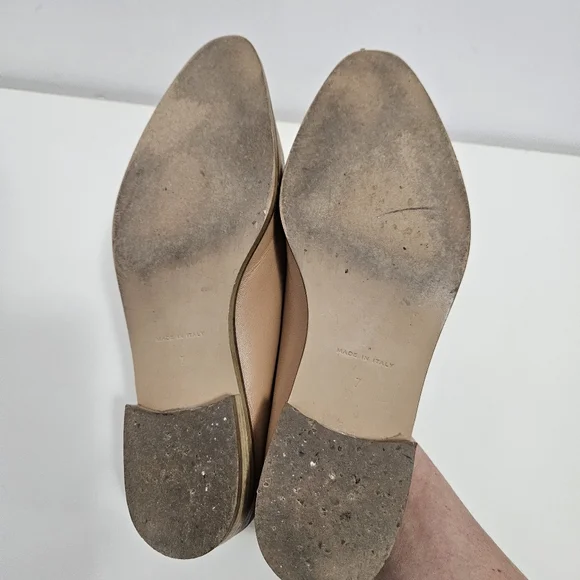 Everlane Modern Babo Mule Flats Slip On Leather Size 7 Pointy Toe Beige - Picture 7 of 7